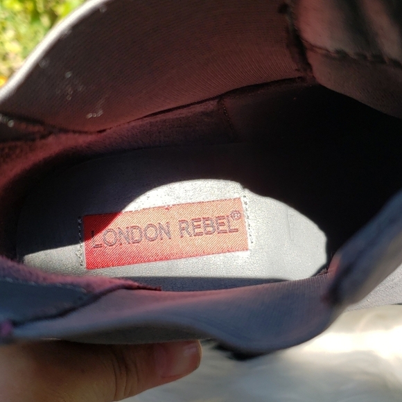 London Rebel Chelsea Platform Ankle Boots In Gray - Picture 9 of 11